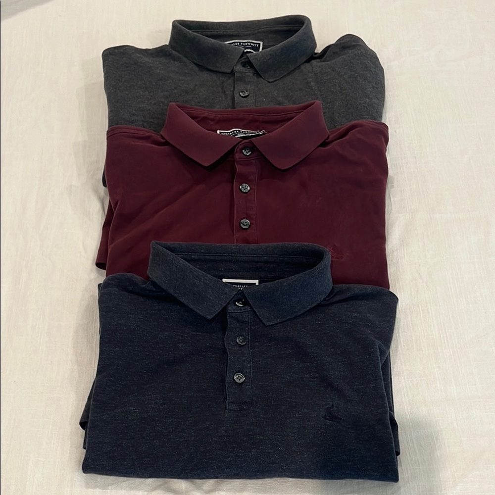 Men's grey, burgundy, and navy Polo Shirt bundle